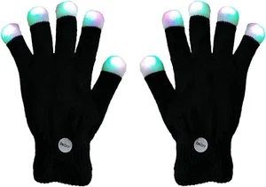7 Colors Light Show LED Gloves Rave Light Finger Lighting Flashing Glow Mittens - Picture 1 of 12