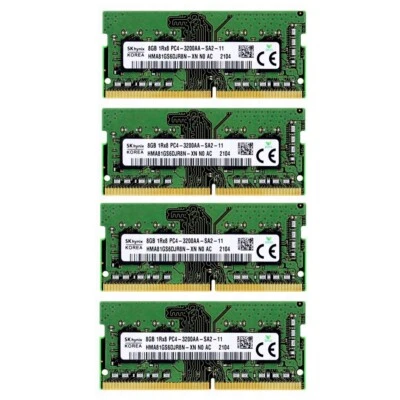 Hynix 32GB 4X8GB DDR4 3200MHz PC4-25600 SODIMM Memory Ram HMA81GS6CJR8N - Image 1 of 4