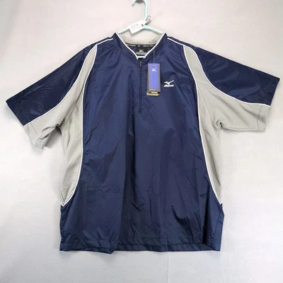 NWT Mizuno Teamwear Protect Men's XL Navy Batting Jersey Wind Water Gear 1/4 Zip - Image 1 of 4