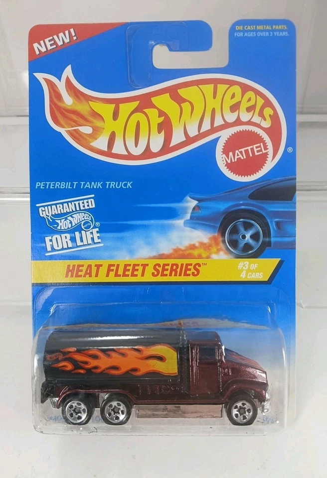1997 HOT WHEELS HEAT FLEET SERIES PETERBILT TANK TRUCK 5 SPOKE W/ Protector  - Image 1 of 4