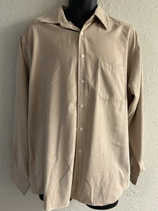 New Large Perry Ellis Suede Feel Button Front Shirt #183*13 Free Shipping! - Picture 1 of 6