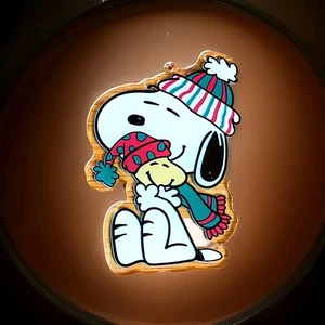 Peanuts Snoopy with Hat and Scarf Hugging Woodstock Christmas 3" Ornament New  - Picture 1 of 2