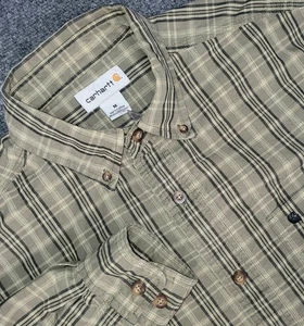 Carhartt Shirt Mens Medium Green Plaid Button Down Long Sleeve - Bild 1 von 7