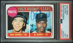 1969 Topps #82 Al Oliver PSA 3 VG DNA 9 Rookie Auto, Rich Hebner, TBC - Bild 1 von 3