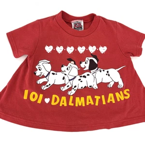 Vintage 90’s Walt Disney 101 Dalmatians Puppy Heart Shirt Red Kids Small - Picture 1 of 9