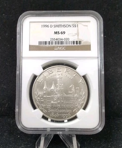 1996 D $1 Smithsonian COMMEMORATIVE DOLLAR NGC MS 69  5824A - Picture 1 of 2