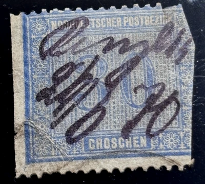 NORTH GERMAN CONFEDERATION stamp 1869 Numeral 30Gr / PENCIL   / 4T373 - Image 1 of 3