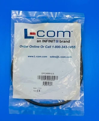 L-Com DPCAMM-0.5 DisplayPort Cable 0.5m Male to Male 4K UHD Shielded Black - Image 1 of 2