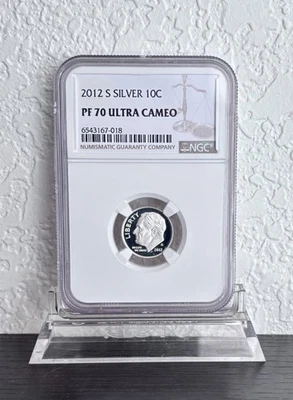 2012-S Silver Proof Dime NGC PF70 Ultra Cameo PR70DCAM 2012 S 10C - Image 1 of 4