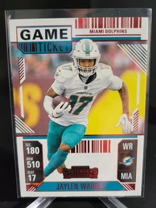 2024 Panini Contenders- Jaylen Waddle Game Ticket Red #63 Miami Dolphins - Picture 1 of 4