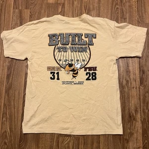 Y2K Georgia Tech vs FSU Camicia Uomo Grande Gialla Costruita Per Vincere Double Sided 2008 - Foto 1 di 6