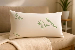 Queen Size Soft Plush Bamboo Memory Foam Support Pillow - Picture 1 of 11