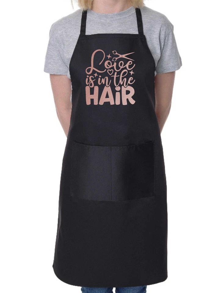 PRINTSHOP2000 Love Is In The Hair Work Apron Hairdresser Barber Shop Funny Hair Salon