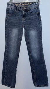 Justice Premium Jeans Girls 12R Simply Low Skinny Bootcut Embroidered Pockets - Picture 1 of 3