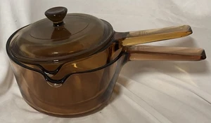 Vintage Visions 1L - 1,5L Soßenpfanne Topf mit Deckel Amber Pyrex - Frankreich - Bild 1 von 6