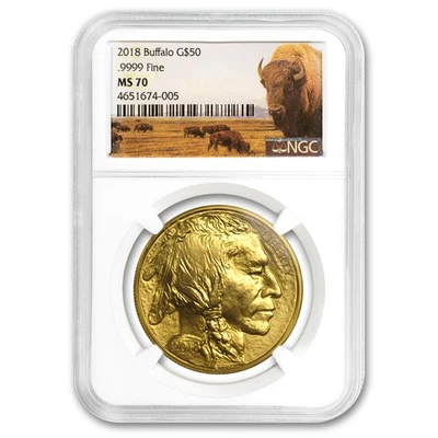 2018 1 oz Gold Buffalo MS-70 NGC - Image 1 of 3