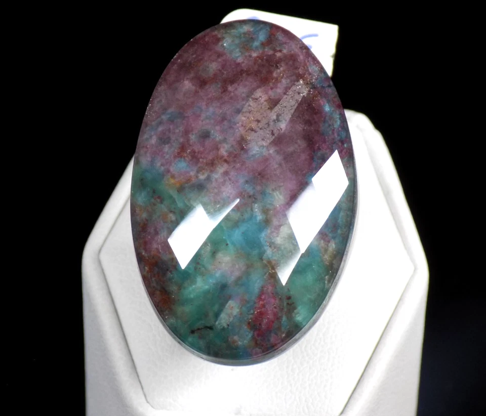 Anillo de cóctel Colleen Lopez rubí áspero zoisita triplete plata de ley 925 5,75 Foto 1 de 4