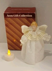 Avon Victorian Angel Tree Topper Figurine Christmas Holiday Flicker Light Inside - Picture 1 of 11