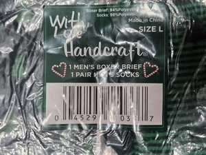 Weihnachten Neuheit Unterwäsche und Socken Set für Männer Größe Large grüne Bäume - Bild 1 von 6