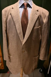 Cantarelli Light Brown Herringbone  Sport Coat Size 46L Made Italy - Picture 1 of 9