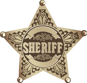 "Sheriff Polizei Muster Stern Emblem Schild Auto Stoßstange Aufkleber Aufkleber 5"" x 5" - Bild 1 von 1