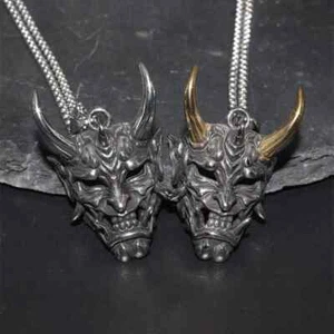 Men's Fashion Jewelry Gothic Demon Devil Skull Silver Gold Pendant Necklace 1-91 - Picture 1 of 8