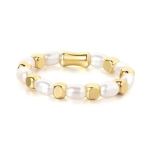 Baroque Pearl Dainty Beaded Rings for Women Stackable Stretch Jewelry Flexible  - Picture 1 of 8