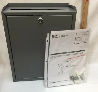 ULINE Drop Box H-4253 New Opened Box Includes 2 Keys and Hardware 12 x 5 x 15 - Image 1 of 4