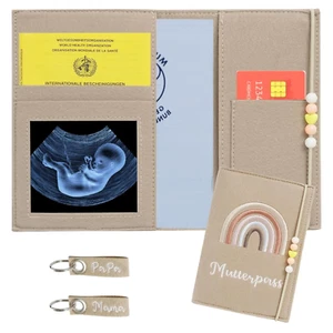 Mutterpasshülle Filz Mutterpass Schutzhülle mit Fächern Mutterpasshüllen Regenbo - Bild 1 von 7