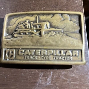 Vintage Caterpillar Belt Buckle - Cat Track Type Tractor Heavy Equipment - Picture 1 of 4