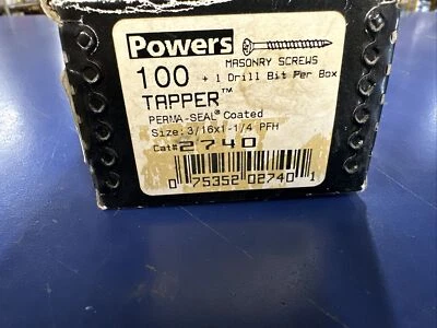 Powers 02740 3/16" x 1-1/4" Phillips Head Tapper Screw Anchor - Image 1 of 2