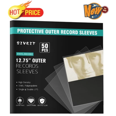 50 PLASTIC OUTER SLEEVES VINYL RECORD LP ALBUM PLASTIC COVERS 4 MIL