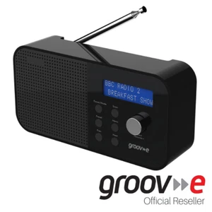 GROOV-E VENICE PORTABLE DAB/FM DIGITAL RADIO W/ 20 PRESET STATIONS - GVDR04BK - Picture 1 of 6