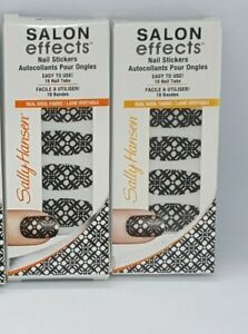 SALON EFFECTS Nail Stickers 18 Nail Tabs 160 Black to Basics (LOT OF 2) 