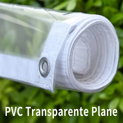 100% PVC Transparent Plane mit Ösen Wasserdicht für Gewächshaus Balkon Pavillon