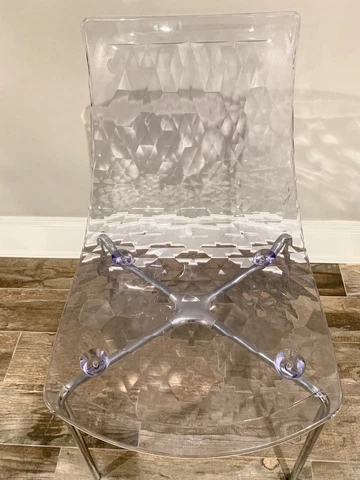CALLIGARIS ICE CHAIR Italy Clear Acrylic Metal Frame MidCentury Modern MCM Style Cover