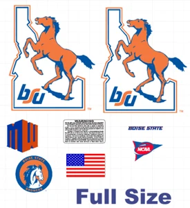 Boise State Football Helmet Decals - Full Size Convex 8 mil Gear wrap - Picture 1 of 1