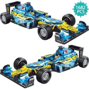 Building Blocks Set MOC Blue F-1 Racing Car DIY Model Bricks Toy 1698 PCS - Picture 1 of 11
