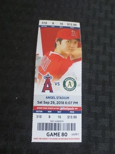 2018 Anaheim Angels vs Oakland A's Ticket Shohei Ohtani Rookie Year - Bild 1 von 2