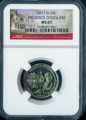 2017-D Frederick Douglas Quarter 25C NGC MS67 Quality - Image 1 of 2