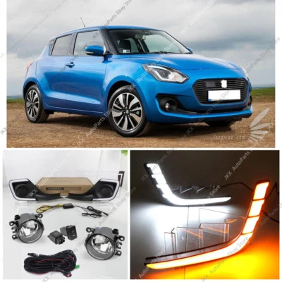 Lámpara de circulación diurna LED DRL + kit de arnés de luces antiniebla LED DRL para Suzuki Swift 2017-2020 Foto 1 de 4