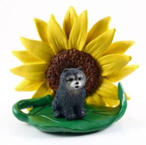 Chow Chow Sunflower Figurine Blue - Picture 1 of 2