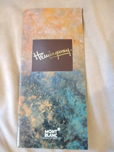 Mont Blanc Meisterstuck Hemingway Brochure/Book/Booklet - Picture 1 of 5