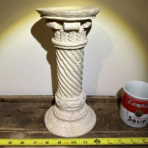 Vintage Solid Resin Pillar Pedestal Column Greek Carved Scroll Figure 5x10” - Picture 1 of 12