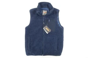 BASS OUTDOOR NAVY BLUE SMALL FLEECE SHERPA B WARM VEST JACKET MENS NWT NEW - Picture 1 of 9