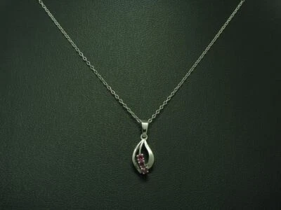 925 Collana IN Argento Sterling & 835 Ciondolo Con Spinello / Vero 43,5cm - Immagine 1 di 4