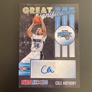2020-21 NBA Hoops Cole Anthony Great Significance Rookie Auto RC Magic