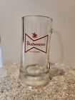 Budweiser Red Bow Tie Thick Pebbled Base .4 Liter Glass Beer Mug 6 1/4" Tall