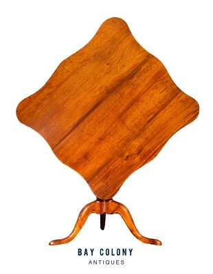 Antique Queen Anne Cherry Serpentine Tilt Top Table - Image 1 of 4