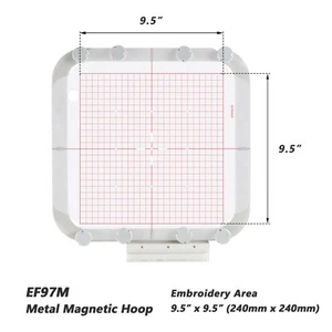 EF97M/9.5x9.5inch Magnetic Hoop for Brother Embroidery Machine - Picture 1 of 7